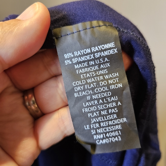 Dante Malan navy blue stretch rayon knit waterfall cardigan size M US - Picture 2 of 5